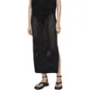 Mango Open Stitch Knit Midi Skirt In Black