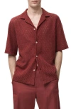 Mango Open Stitch Knit Shirt In Red