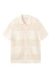 Mango Open Stitch Shirt In Neutral