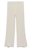 Mango Open Stitch Sweater Pants In Ecru