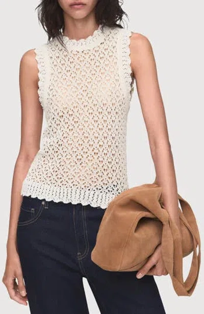 Mango Open Stitch Sweater Tank In Sand