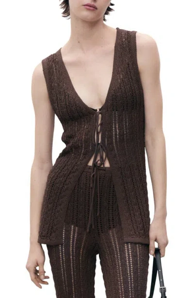 Mango Open Stitch Sweater Vest