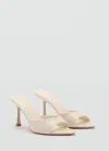 Mango Open-toed Heeled Sandals With Pointed Toe White In White