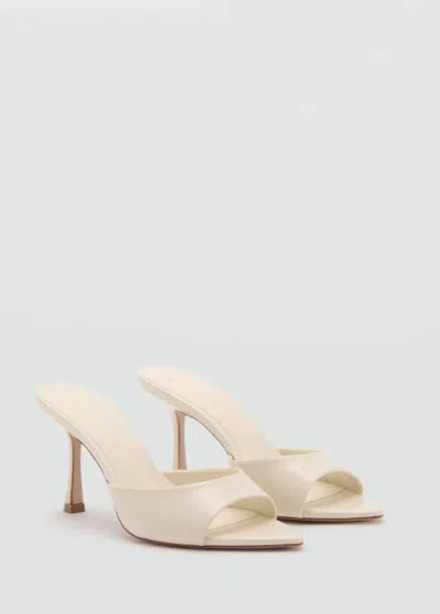 Mango Open-toed Heeled Sandals With Pointed Toe White