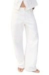 Mango Openwork Embroidered Balloon Jeans In White