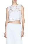 Mango Top With Openwork Embroidery In White