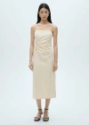 Mango Openwork Floral Midi-dress Ecru In Écru