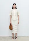 Mango Openwork Flower Texture Skirt Ecru In Ecru