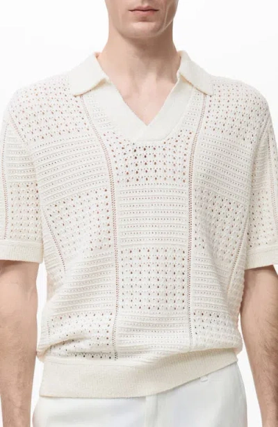 MANGO MANGO OPENWORK JOHNNY COLLAR POLO