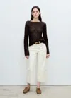 Mango Openwork Knit Cotton Sweater Chocolate In Chocolate