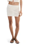 Mango Openwork Knit Miniskirt In White