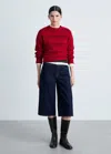 Mango Openwork Knit Sweater Red