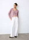 Mango Openwork Knit Top In Pink