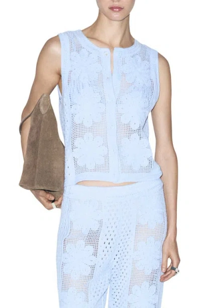 Mango Openwork Knit Vest In Multi