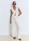 Mango Openwork Knitted Waistcoat White