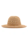 Mango Openwork Straw Sun Hat In Neutral
