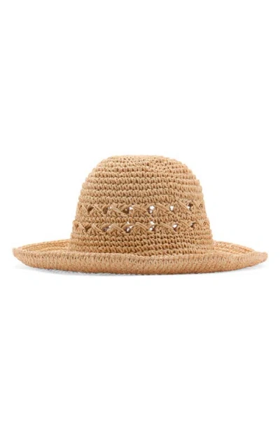 Mango Openwork Straw Sun Hat In Sand
