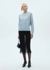 Mango Openwork Sweater With Durox Details Sky Blue In Bleu Ciel