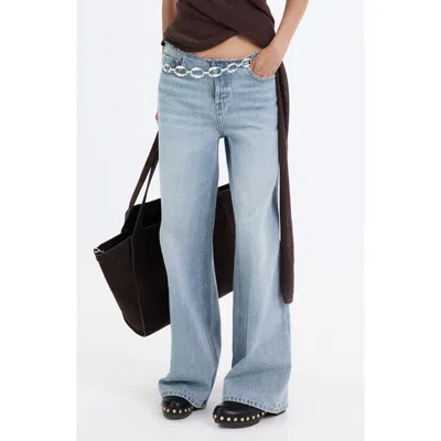Mango Oscar Raw Edge Straight Leg Jeans In Blue