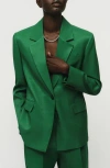 Mango Otero One-button Blazer In Green