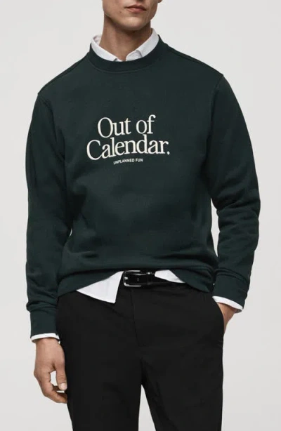 Mango Out Of Calendar Embroidered Sweatshirt In Green