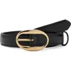 Mango Oval Bucket Faux Leather Belt In Black