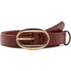 Mango Oval Bucket Faux Leather Belt In Brown
