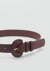 Mango Oval Buckle Belt Brown