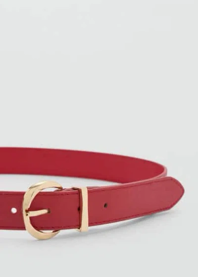 Mango Oval Buckle Belt Red