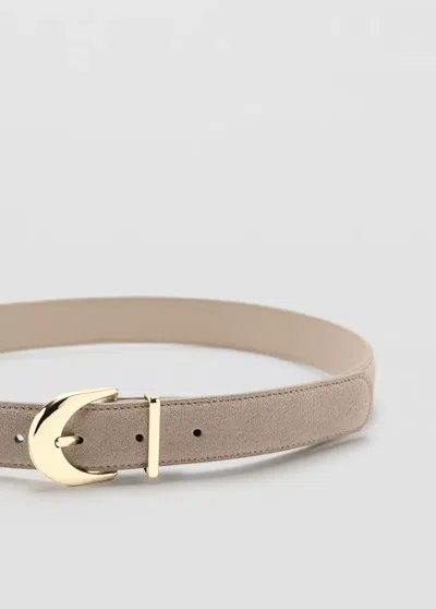 Mango Oval Buckle Belt In Brown