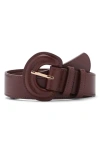 Mango Oval Buckle Faux Leather Belt In Brown