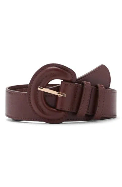 Mango Oval Buckle Faux Leather Belt In Brown