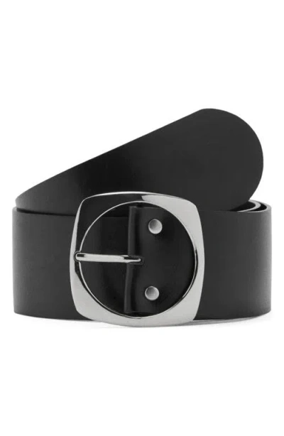 Mango Oval Buckle Leather Belt