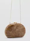 Mango Oval Clutch Bag In Cognac