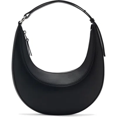 Mango Oval Faux Leather Shoulder Bag In Black
