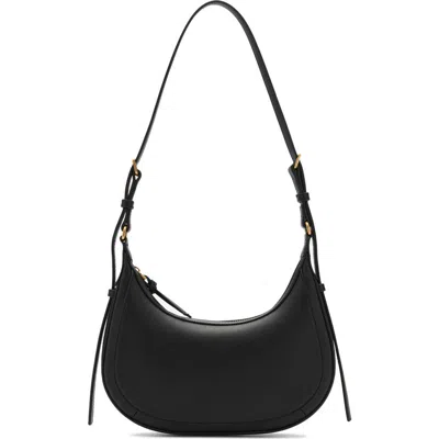 Mango Oval Faux Leather Shoulder Bag In Black