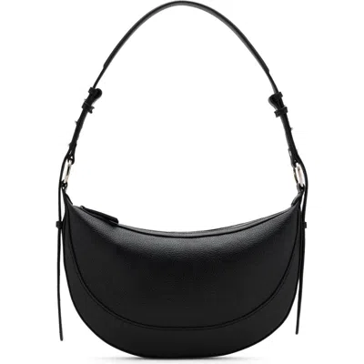 Mango Oval Faux Leather Shoulder Bag In Black