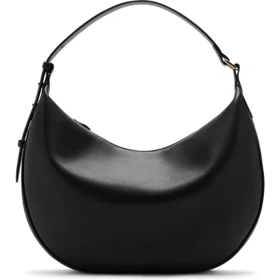 Mango Oval Faux Leather Shoulder Bag In Black