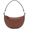 Mango Oval Faux Leather Shoulder Bag In Brown