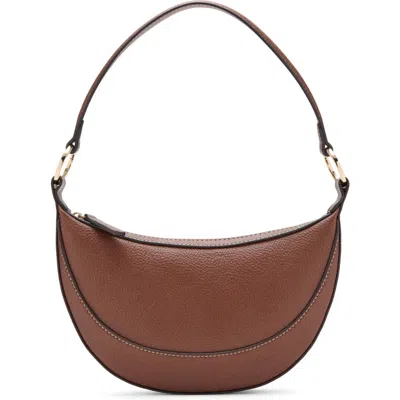 Mango Oval Faux Leather Shoulder Bag In Brown