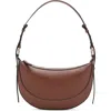 Mango Oval Faux Leather Shoulder Bag In Brown