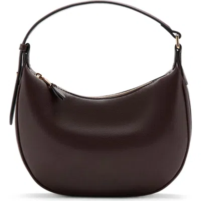 Mango Oval Faux Leather Shoulder Bag In Brown