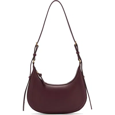 Mango Oval Faux Leather Shoulder Bag In Burgundy
