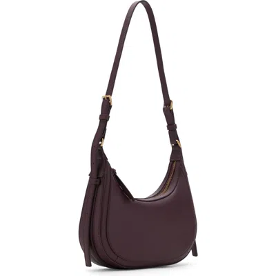 Mango Oval Faux Leather Shoulder Bag In Burgundy