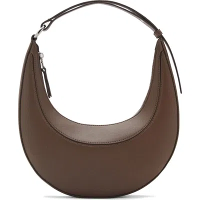 Mango Oval Faux Leather Shoulder Bag In Medium Brown