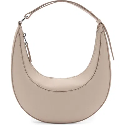 Mango Oval Faux Leather Shoulder Bag In Off White