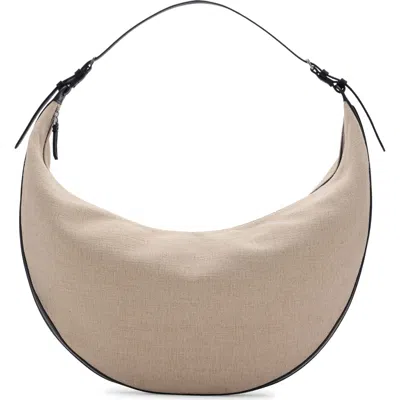Mango Oval Linen Blend Shoulder Bag
