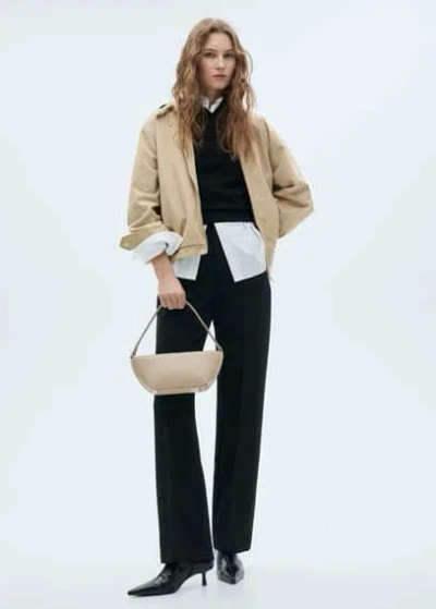 Mango Oval Shoulder Bag Off White