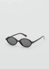 Mango Oval Sunglasses Black In Black