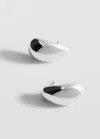 Mango Boucles D'oreilles Ovales Volume Argent - Femme - Taille Unique -